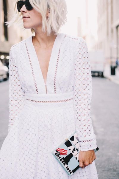 

casual dresses ael 2021 heavy embroidery deep v white dress hollow fashion for summer women robes femmes en soldes, Black;gray