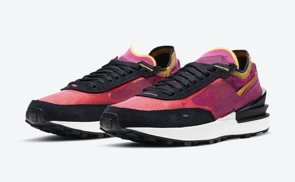 

2021 waffle one active fuchsia kids running shoe with box men women sports shoes size us4-us11