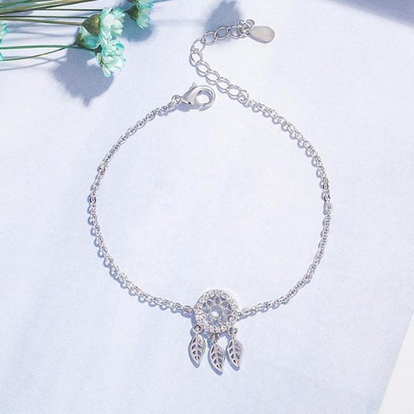 

charm bracelets adjustable women delicate chain bracelet corrosion resistant copper dreamcatcher tassel ankle for daily life, Golden;silver