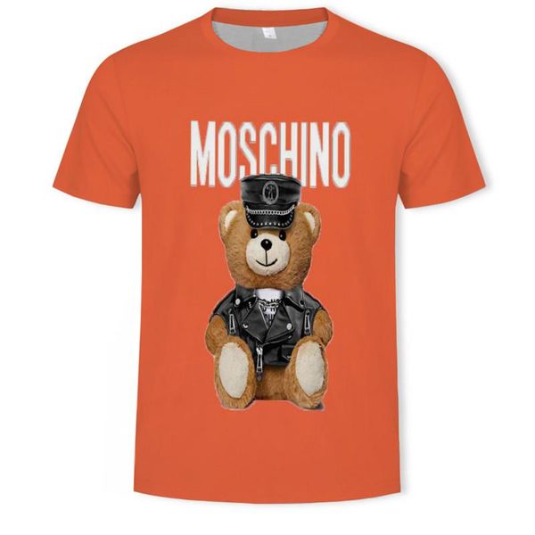 

high-quality digital printing handsome guy and comfortable beauty o-neck t-shirt summer 2021 cute bear youth 3dt shirt men's t-shirts, White;black