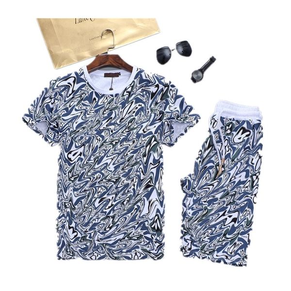 

men's tracksuits new styles sportswear fashion design t-shirts + shorts 2-piece set of solid color high-quality men's designer out, Gray