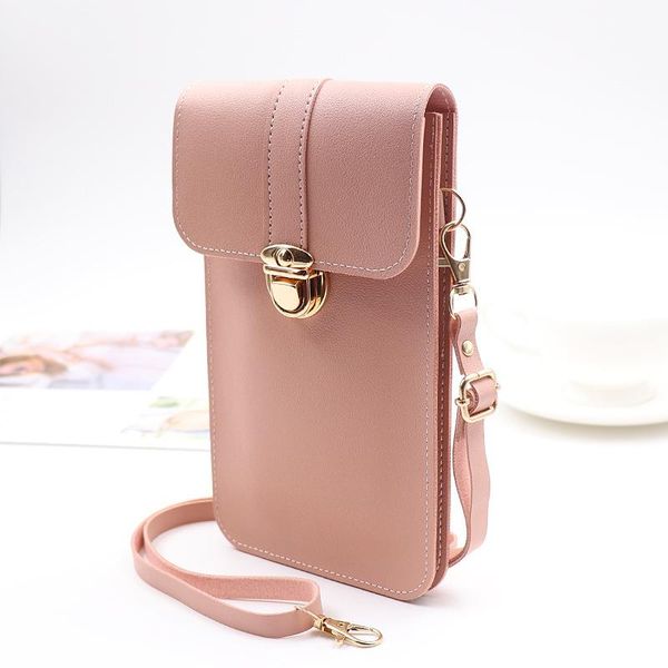 

2021 mobile shoulder bag phone double simple female long messenger layer single ladies screen touch large capacity new pwkrm