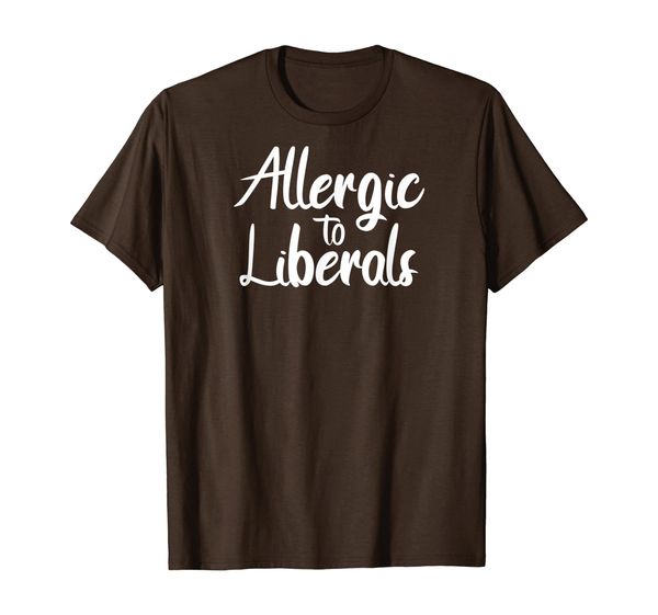 

allergic to liberals funny conservative tshirt anti democrat, White;black