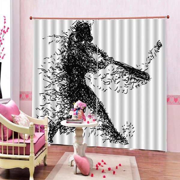 

curtain & drapes custom 3d curtains abstract artwork splice symbol of human portraits playing for living room bedroom
