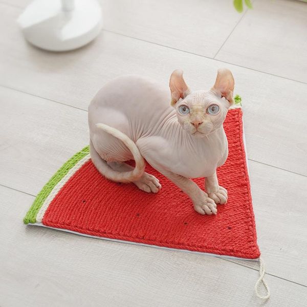 

cat toys triangle watermelon shape scratching mad scratch sisal mat grinding pet