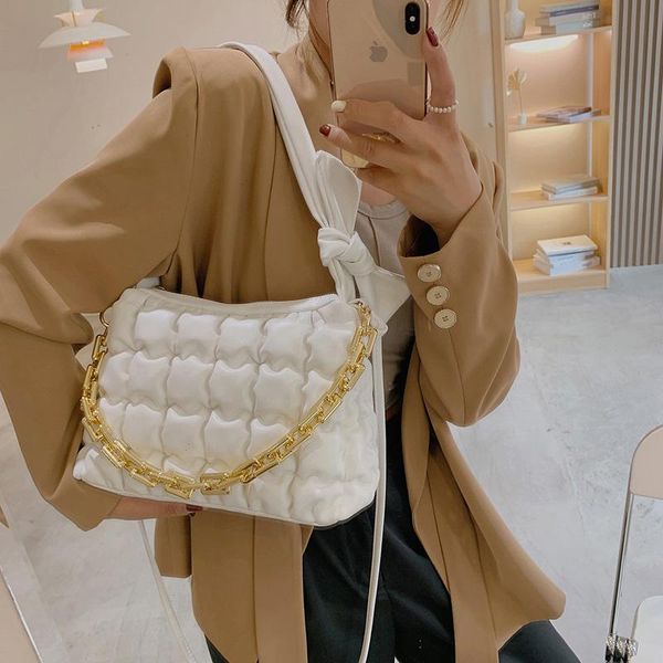 

evening bags 2021 winter fashion ladies shoulder luxury designer chain handbags crossbody bag for women braided shape ms. armpit