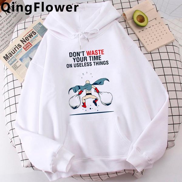 

men's hoodies & sweatshirts one punch man saitama men ulzzang anime clothing plus size, Black