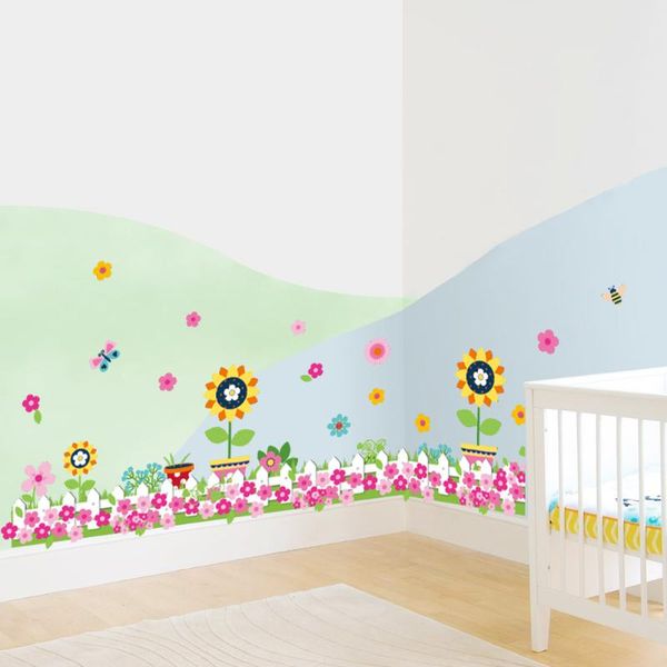 

window stickers sunflowers wall mural cartoon children's room bedroom study living bathroom cupboard sticker