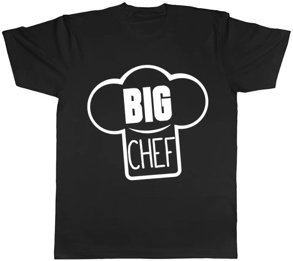 

Big Chef Mens Womens Ladies Unisex T-Shirt, White;black