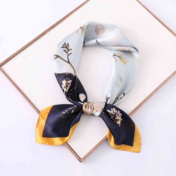 

new branch korean small square scarf silk spring summer autumn fashion decoration versatile satin hairband scarves, Blue;gray
