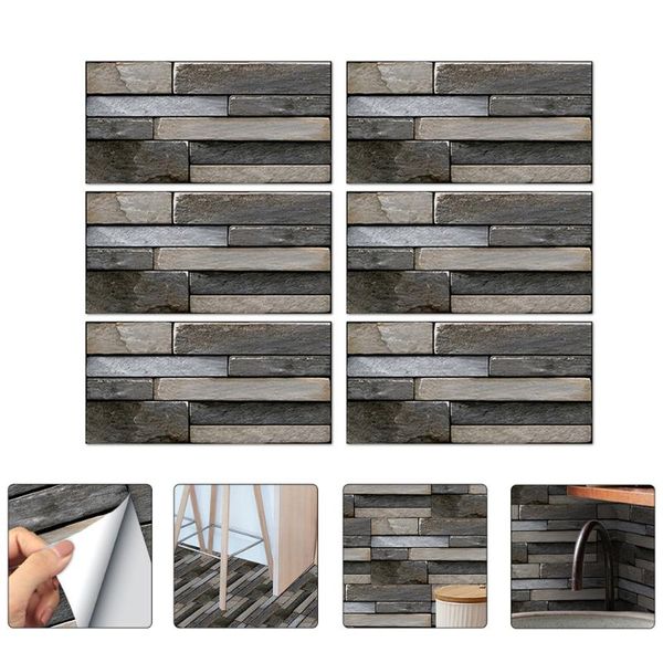 

wall stickers 6 sheets home decorative professional kitchen oilproof wallpaper