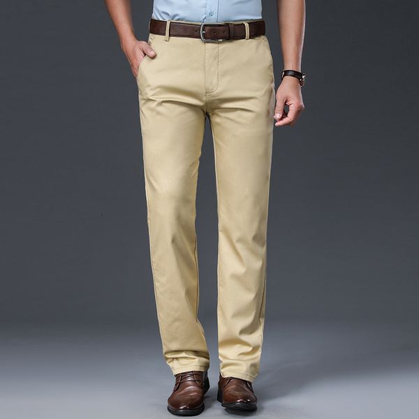 

shan bao luxury bamboo fiber light spring classic business fit straight pants, Black