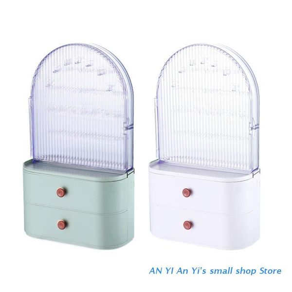 

jewelry pouches, bags 2 layer drawer box rings necklace hanging holder for daily shop display, Pink;blue