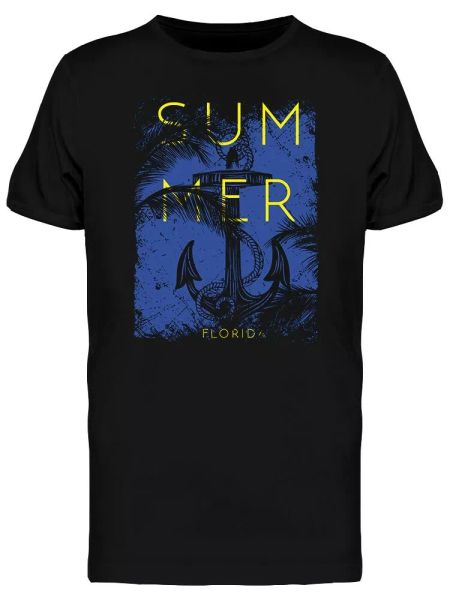 

grunge summer anchor graphic men's tee -image by shutterstock, White;black