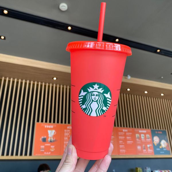 

24oz color change tumblers plastic drinking juice cup with lip and straw magic coffee mug costom starbucks color changing plastic cup