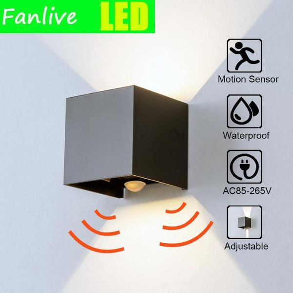 

outdoor wall lamps 10pcs radar sensor porch light adjustable angle & indoor led lights garden corridor lamp cube sconce