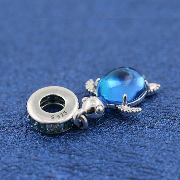 

925 sterling silver summer collection murano glass sea turtle dangle pendant charm bead fits european style jewelry charm bracelets, Black