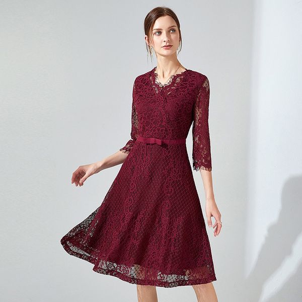 

big yards dresses lace in spring and summer, large eyelashes positioning, slim french