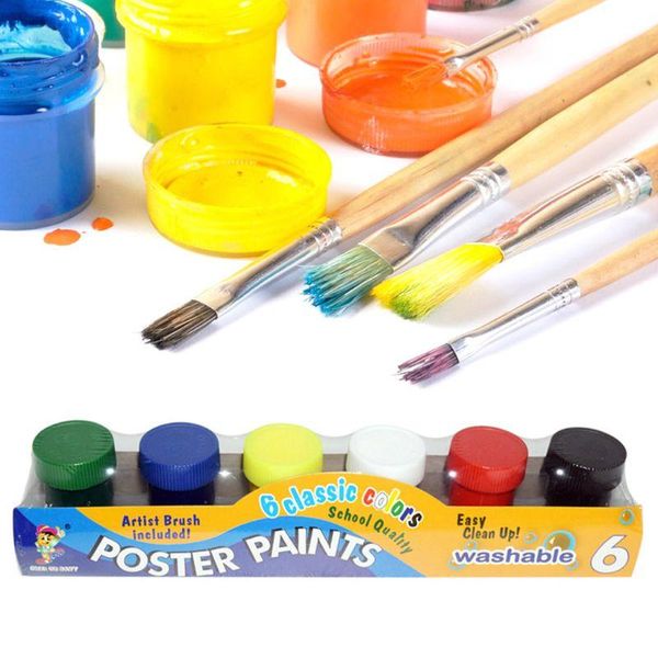 

gift sets 20ml 6 vibrant colors washable gouache paint for kids school finger
