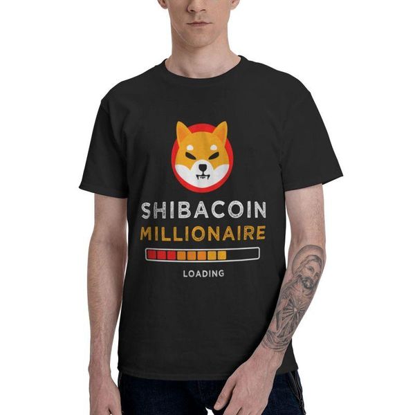 

men's t-shirts shiba inu coin millionaire t shirt men short sleeve 100% cotton t-shirt dogecoin cryptocurrency blockchain tee tshirt, White;black