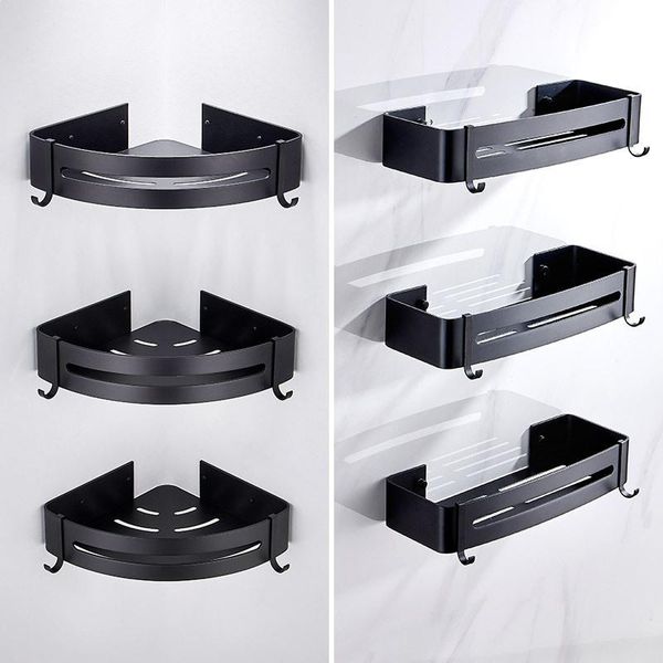 

bathroom shelves shower shelf bath corner shampoo storage rack wall mounted aluminum basket holder kitchen accessories