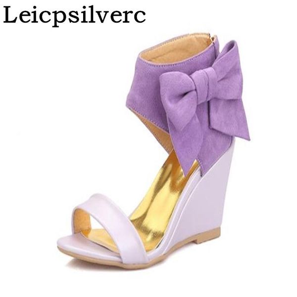 

summer slope with the fish mouth after zipper sweet butterfly knot student women sandals, Black