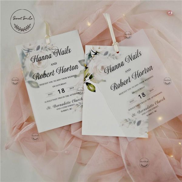 

greeting cards luxury customized invitation vellum wedding with floral backing card engagement bridal shower event