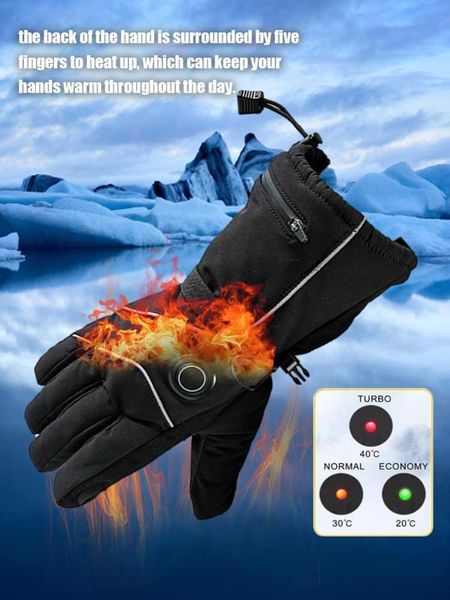 

ski gloves usb electric heated winter warm skiing heating regulating warmer cycling thermal glove mitten