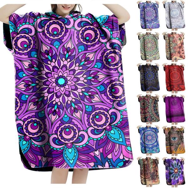 

towel fashion bath hooded short sleeve bathrobe quick drying changing cloak cape