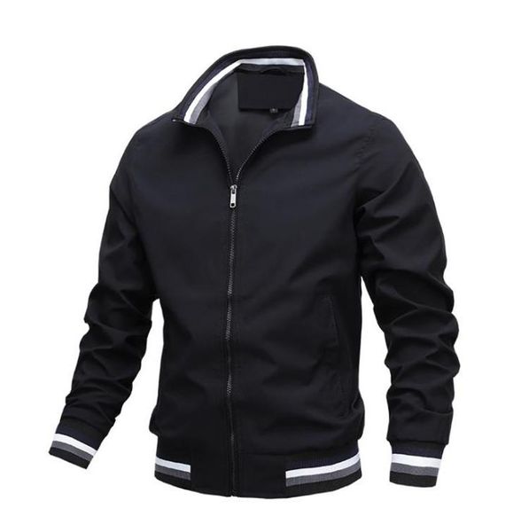 

men's jackets sports jacket spring/autumn 2021 solid color stand collar men coats casual plus size mens clothes fashion, Black;brown
