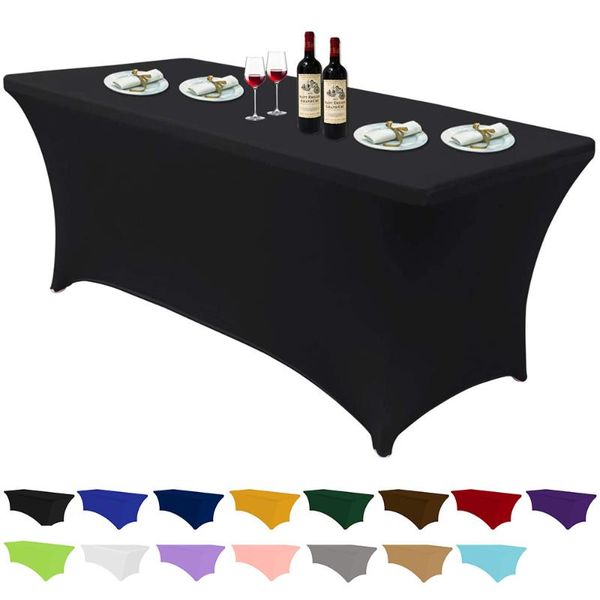 

table cloth solid color stretch cover rectangular wedding el meeting tablecloth dinning manteles de mesa