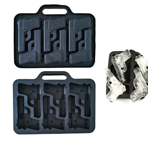 

baking moulds silicone ice cube maker diy creative silica gel pistol shape tray mould home bar party cool whiskey wine mold cream tools