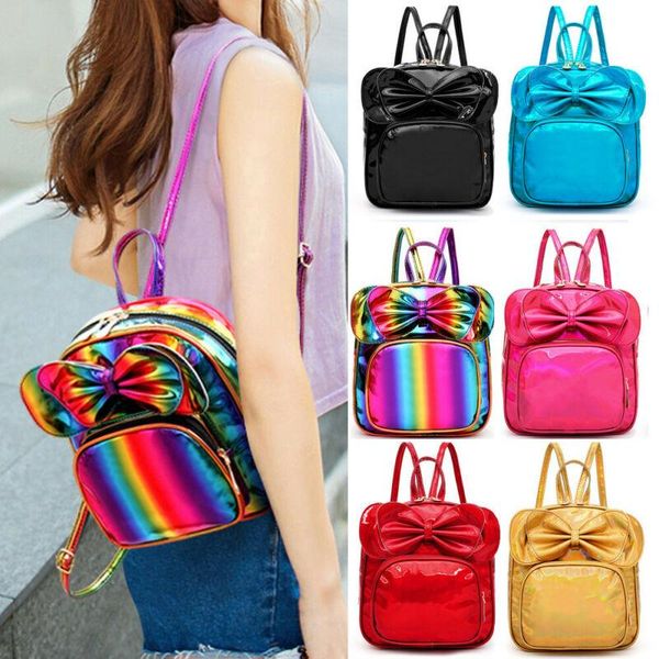 

outdoor bags fashion womens girls school pu leather backpack big bowknot mini back 2021 brand female backpacks