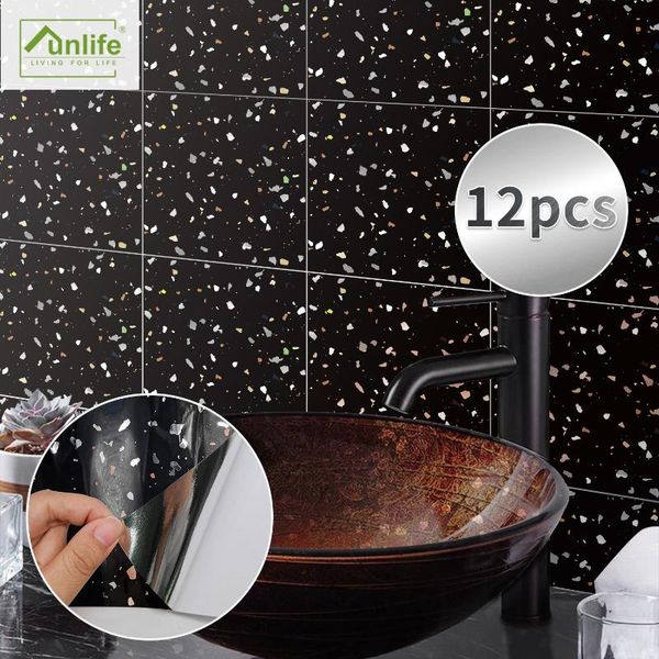 

wall stickers funlifeÂ® black terrazzo home stairway anti-slip stair tile bathroom decoration peel & stick diy
