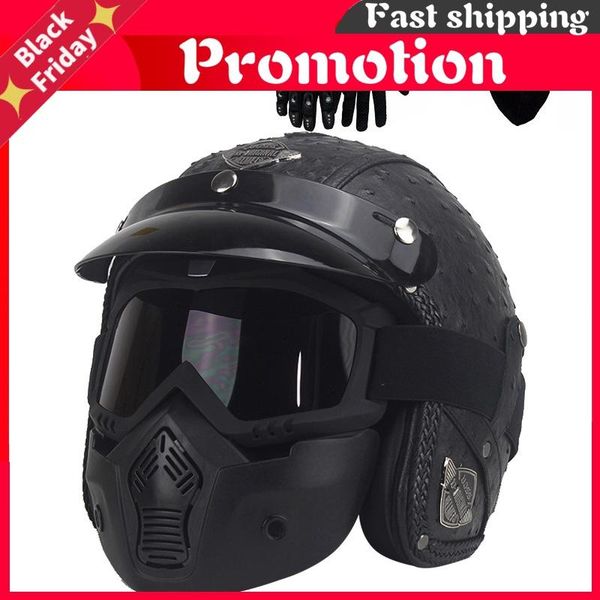 

arrival helmets open face 3/4 helmet personalized mens womens vintage retro motorcycle cascos para moto