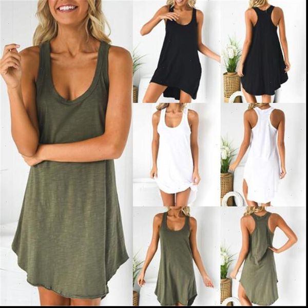 

womens dress spring and summer explosions net color u neck sleeveless slip on home casual sale short, Black;gray