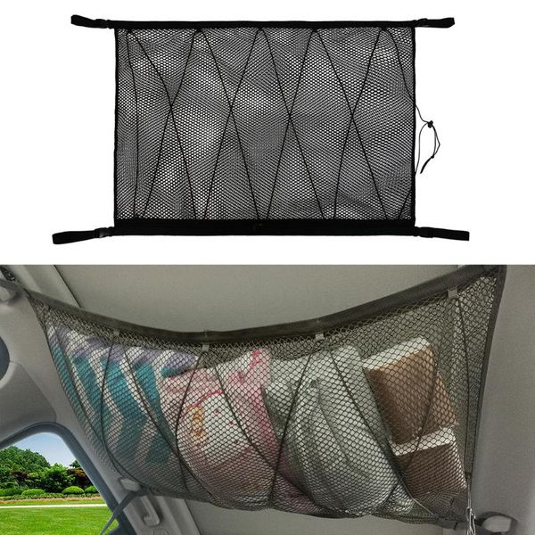 

car organizer black mesh storage bag 90*65cm roof cargo hanging brand