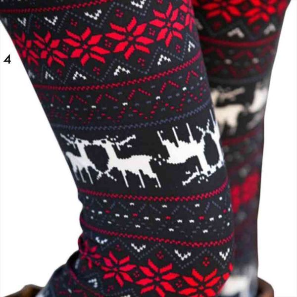 

womens autumn leggings girl winter legging bottoms snowflake christmas deer print leggings christmas women clothing jeggings, Black