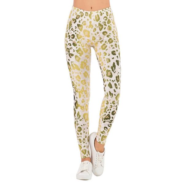 

brands fashion gold formal womens legging fluorescence leopard printing ombre leggins slim legins high waist leggings woman pants, Black
