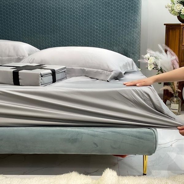 

sheets & sets lenzing tencel fitted bed sheet silky soft moisture breathable cal kingfitted 16"-20"deep pockets flat shams