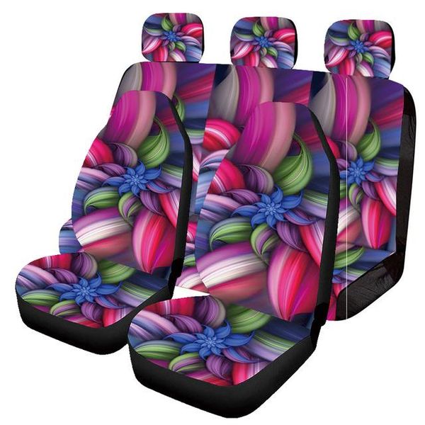 

universal car seat cover personalized 3d flower abstract pattern split bench protection fit for auto truck van suv covers