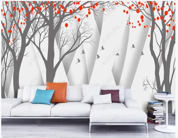 Photo Photo Wallpapers 3D murales carta da parati moderna ed elegante foresta uccello dipinto a mano dipinto a mano tv sfondo wall paper decorazioni per la casa