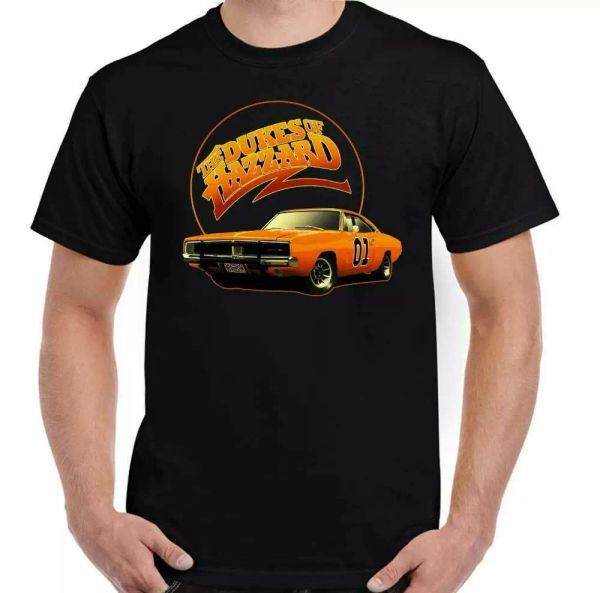 

dukes of hazzard t-shirt general lee hazard retro 70s 80s tv show south movie, White;black