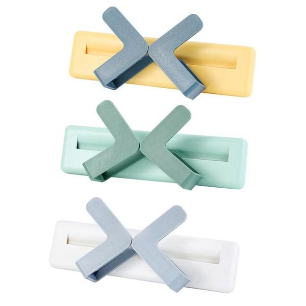 

hooks & rails adjustable lid rack self adhesive punch-wall-mounted x-type pot cover shelf kitchen pan hanging storage holder kitche