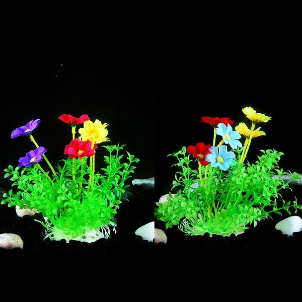 

10pcs/lot aquarium plant accessories decorations fish tank simulation aquatic water grass ornament underwater life supplies