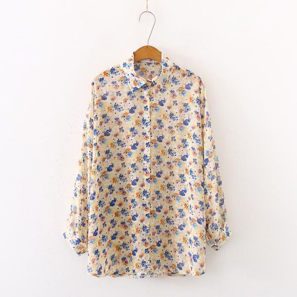 

spring women long sleeve floral print loose blouses shirts office lady sweet casual blusas women's &, White