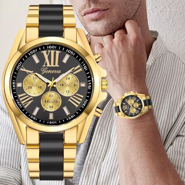 

wristwatches mens casual quartz stainless steel band diamonds luxury business watch wrist clock relogios masculinos, Slivery;brown