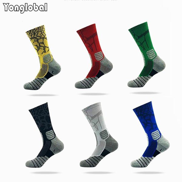 

men's cycling thermo sports basketball anti slip socks cotton women's warm long compression winter football fashion stockings, Black