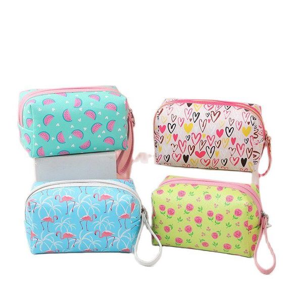 

cosmetic bags & cases 1 pc cute women bag pu leather girl makeup female beauty case travel portable toiletry