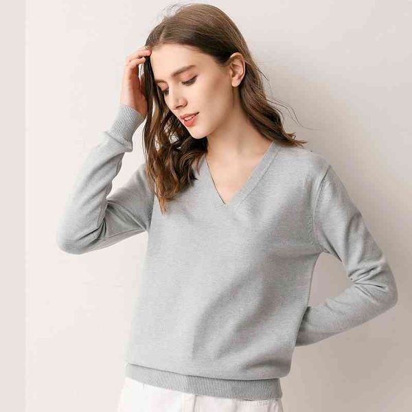 

autumn v neck ladies soft cashmere sweater women knitted pullover winter warm plus size 210531, White;black